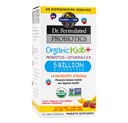 DR FORMULATED PROBIOTICS ORGANIC KIDS+ 5 Billion CFU (Strawberry Banana) 30 Chewables